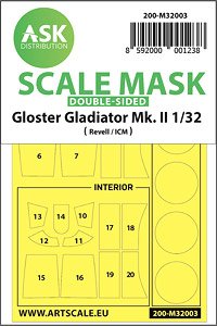 Gloster Gladiator Double-sided Painting Mask for Revell / ICM (Plastic model)