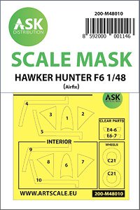 Hawker Hunter F.6 Double-sided Painting Mask for Airfix (Plastic model)
