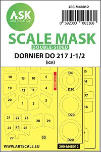 Dornier Do 217J-1/2 Double-sided Painting Mask for ICM (Plastic model)