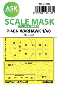 Curtiss P-40N Warhawk Double-sided Painting Mask for Hasegawa / Hobby2000 (Plastic model)