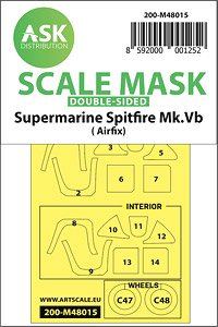 Spitfire Mk.Vb Double-sided Painting Mask for Airfix (Plastic model)