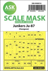 Junkers Ju 87D Double-sided Painting Mask for Hasegawa / Hobby2000 (Plastic model)