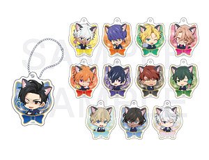 Obey Me! x Mixx Garden Black Cat Butler Cafe Trading Mini Chara Acrylic Ball Chain (Set of 5) (Anime Toy)