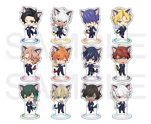 Obey Me! x Mixx Garden Black Cat Butler Cafe Trading Mini Chara Acrylic Stand (Set of 5) (Anime Toy)