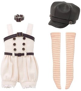 PNXS Outing Casquette & Overalls Pants Set -Alvastaria Outfit Collection- (Dark Brown x Milk) (Fashion Doll)
