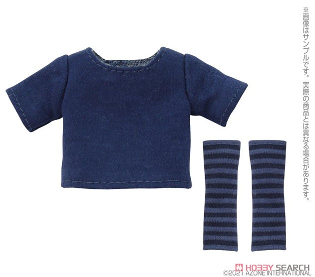 PNXS T-shirt & Arm Cover Set -Alvastaria Outfit Collection- (Blue x Navy) (Fashion Doll) Item picture1