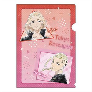 Tokyo Revengers KV3 Pastel Crayon Art A4 Clear File Mikey & Draken (Anime Toy)