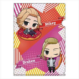 Tokyo Revengers Chibittsu! Doughnut A4 Clear File Mikey & Draken (Anime Toy)