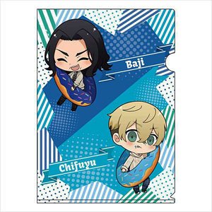 Tokyo Revengers Chibittsu! Doughnut A4 Clear File Baji & Chifuyu (Anime Toy)