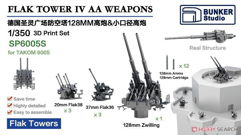 ドイツ軍 フラックタワー IV用 高射砲セット (タコムTKO6005用) (プラモデル) パッケージ1