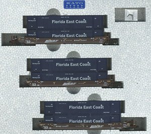MAXI-IV BNSF Swooshロゴ Florida East Coast コンテナ搭載 (3両セット) ★外国形モデル (鉄道模型)