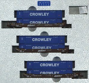 MAXI-IV BNSF Swoosh Logo w/Crowley Container (3-Car Set) (Model Train)