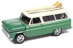 1965 シボレー サバーバン グリーン サーフロッド (ミニカー)