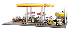 Tiny City Bd17 Shell Gas Station Diorama (with LED) (Diecast Car)