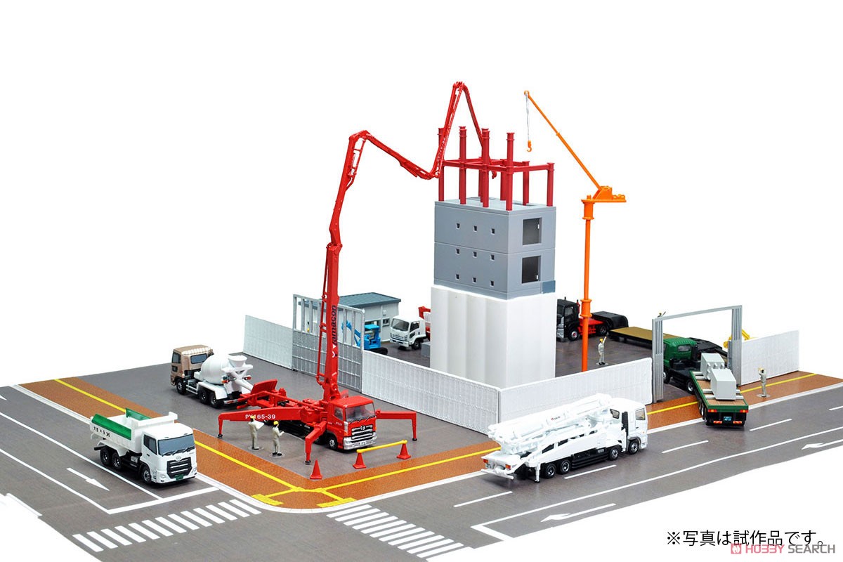 GJ!(Good Job!) Hataraku Norimono Hyakkei (The Working Vehicle One Hundred Famous Views) 002 Construction Site to Build the Future (Set of 8) (Model Train) Item picture1