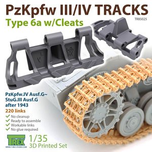 PzKpfw.III/IV Tracks Type 6a w/Cleats (Plastic model)