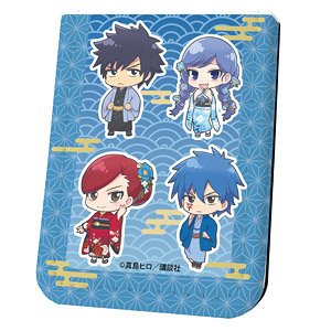 Leather Sticky Notes Book [Fairy Tail] 06 Gray & Erza & Juvia & Jellal Japanese Clothing Ver. (Mini Chara) (Anime Toy)