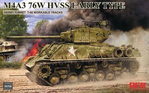 M4A3 76W HVSS Early Type D82081 Turret w/T-66 Track (Plastic model)