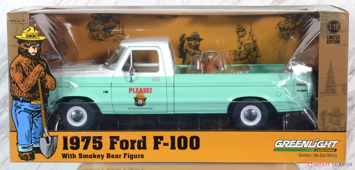 1975 Ford F-100 - Forest Service Green w/Smokey Bear Figure `Only You Can Prevent Wildfires` (ミニカー) パッケージ1