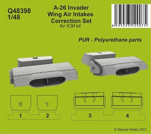 A-26 Invader Wings Air Intakes Correction Set (for ICM) (Plastic model)
