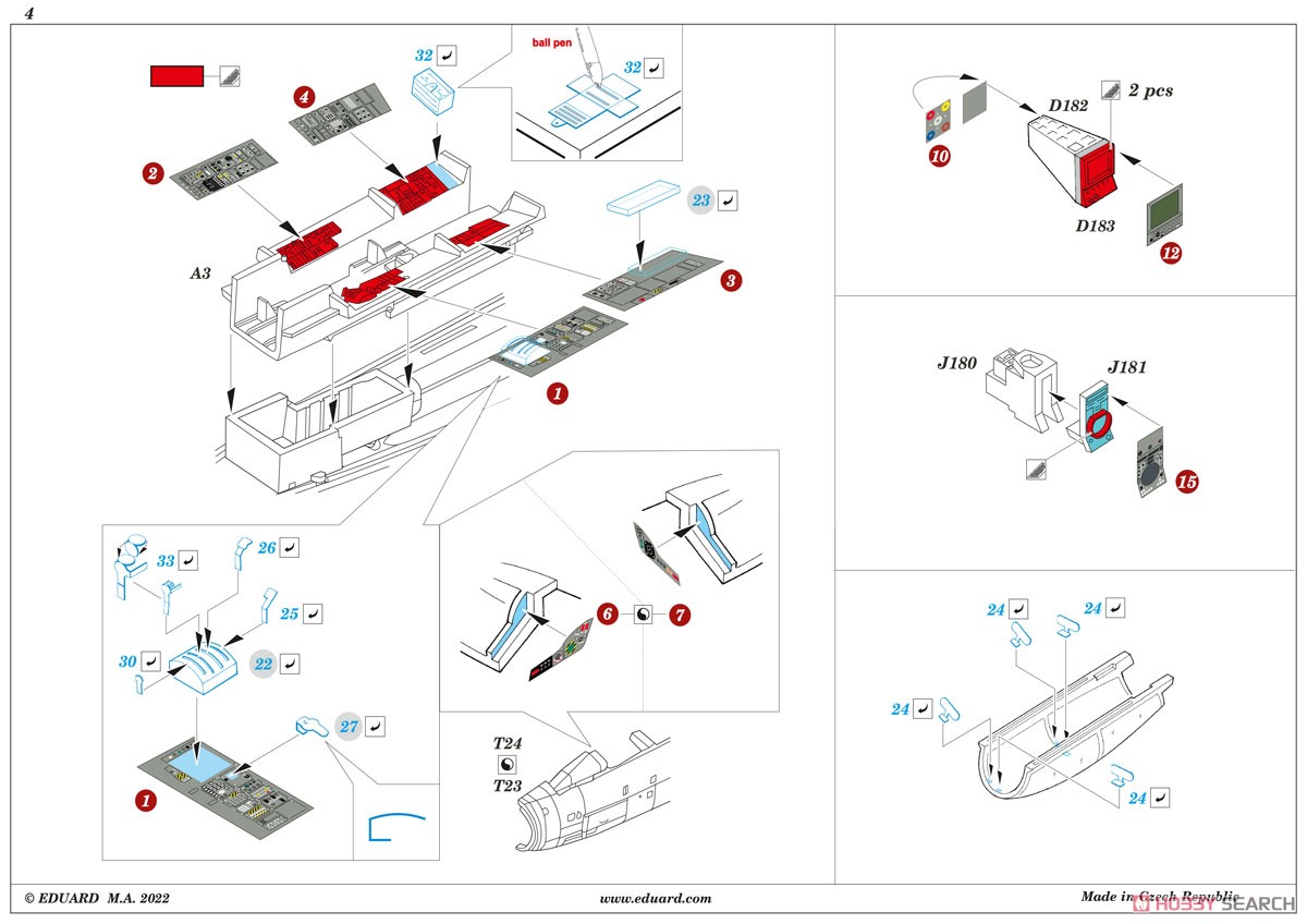 トーネード ECR 「スペース」内装3Dデカール w/ エッチングパーツセット (エデュアルド/レベル用) (プラモデル) 設計図2