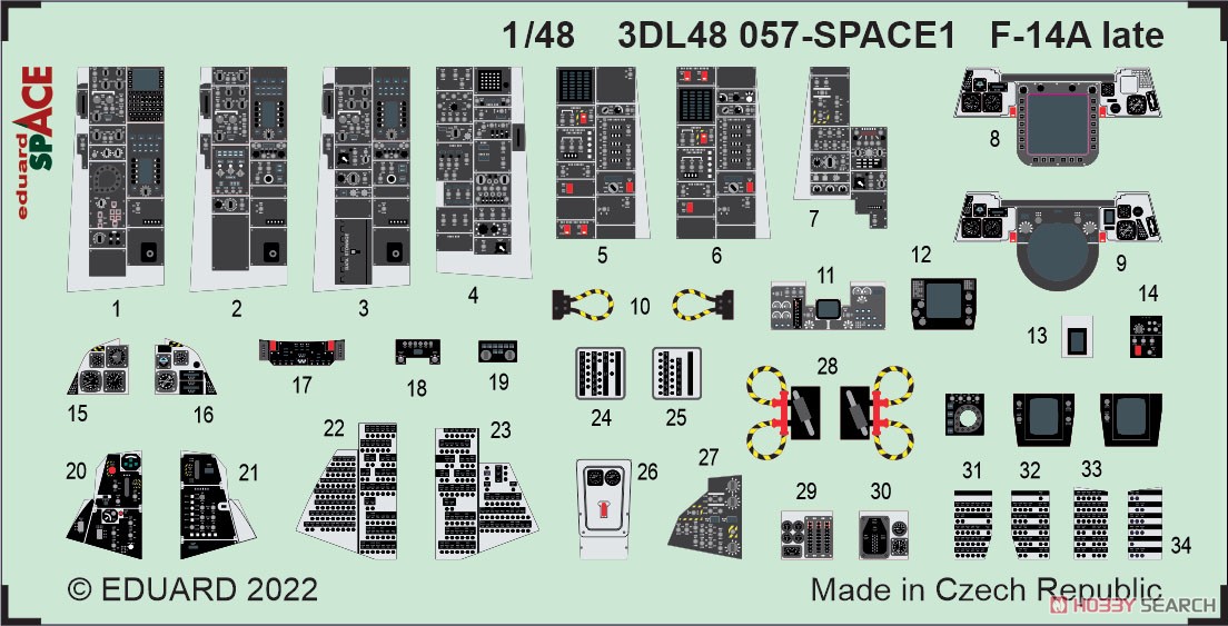 F-14A トムキャット 後期型 「スペース」 内装3Dデカール w/エッチングパーツセット (タミヤ用) (プラモデル) その他の画像1