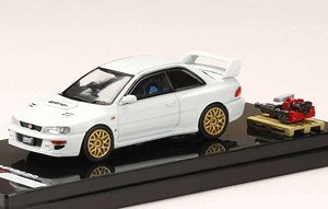 スバル インプレッサ 22B STi Version (GC8改) / エンジンディスプレイモデル付 フェザーホワイト(カスタムカラー) (ミニカー)