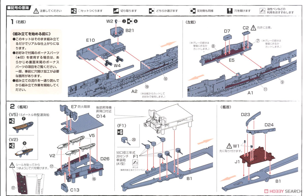 日本海軍航空母艦 赤城 特別仕様 (昭和17年ミッドウェー海戦) (プラモデル) 設計図1