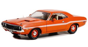 1970 Dodge Challenger R/T - Go Mango with White Stripes and Dog Dish Wheels (ミニカー)