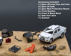 いすゞ D-Max 2016 スプラッシュホワイト RHD アクセサリーパック付 (ミニカー)