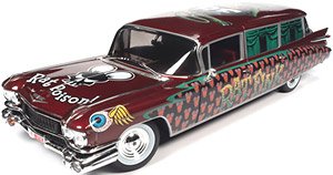1959 キャディラック エルドラド 霊柩車 Rat Fink ダークレッド (ミニカー)