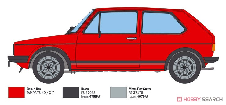 VW ゴルフ GTI 1976/78 2in1 (日本語説明書付き) (プラモデル) 塗装1