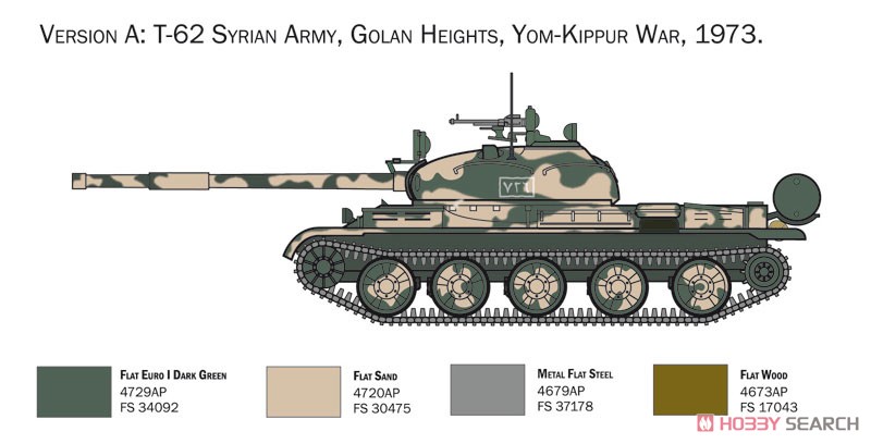 ソビエト軍 主力戦車 T-62 (プラモデル) 塗装1