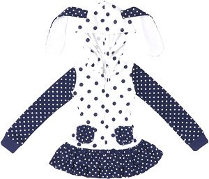 AZO2 Bunny Parker One-piece II (White x Navy) (Fashion Doll)