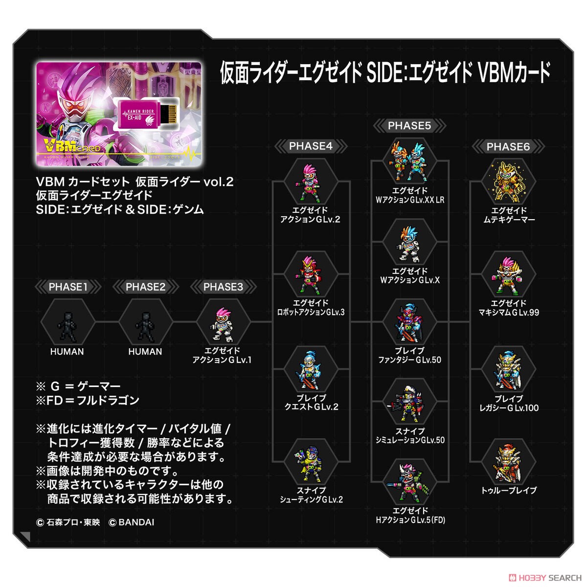 VBMカードセット 仮面ライダーvol.2 仮面ライダーエグゼイド SIDE:エグゼイド＆SIDE:ゲンム (キャラクタートイ) その他の画像1