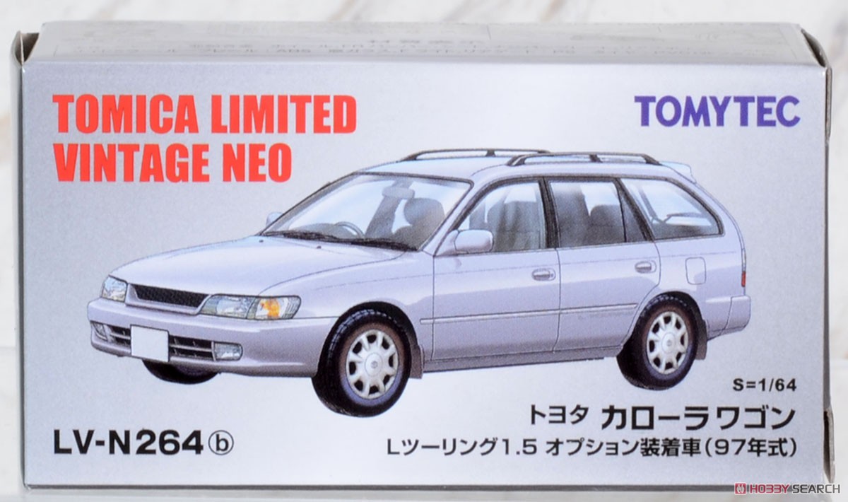 TLV-N264b Toyota Corolla Wagon L Touring (Silver) 1997 (Diecast Car) Package1