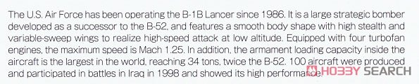 アメリカ空軍 爆撃機 B-1Bランサー 第337爆撃飛行隊 (初期型3色迷彩) (プラモデル) 英語解説1