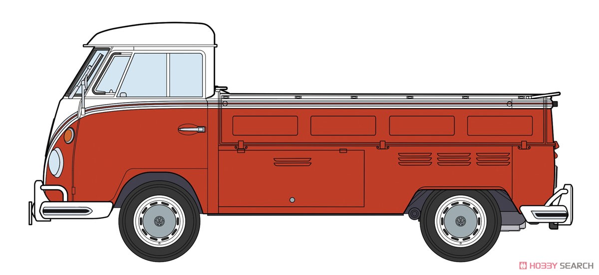 Volkswagen Type2 Pickup Truck `Red/White` (Model Car) Color1