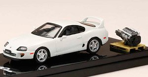 トヨタ スープラ RZ (A80) エンジンディスプレイモデル付き スーパーホワイトII (ミニカー)