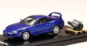 トヨタ スープラ RZ (A80) エンジンディスプレイモデル付き ブルーマイカメタリック (ミニカー)