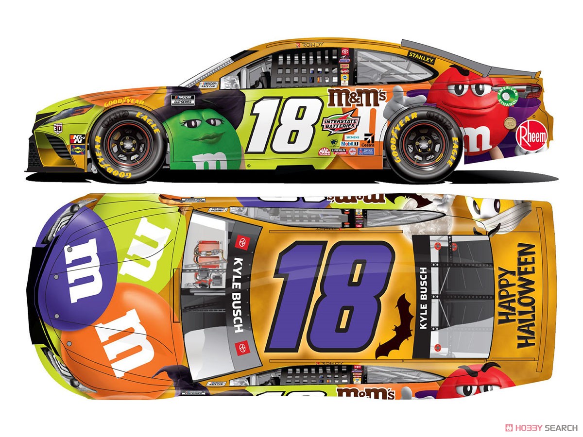 `カイル・ブッシュ` #18 M&M`S ハロウィン TOYOTA カムリ NASCAR 2021 (ミニカー) その他の画像1