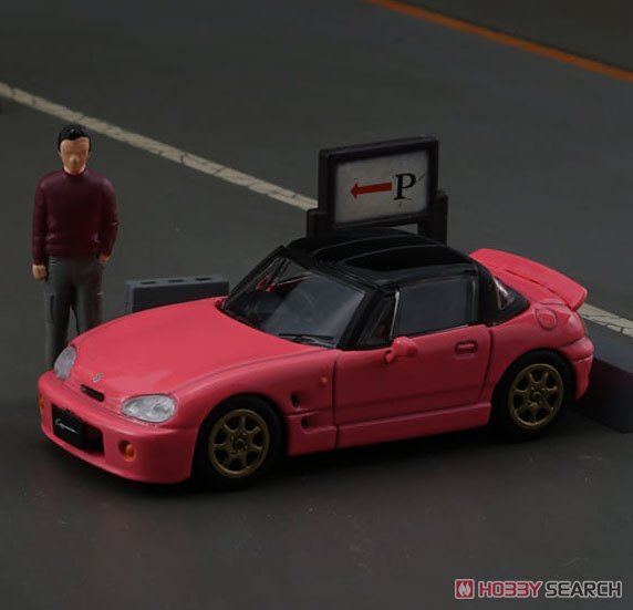 スズキ カプチーノ 1998 カスタム ID ピンク RHD フィギュア付 (ミニカー) その他の画像1