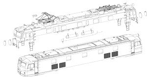 16番(HO) EF58車体キットA (SG煙突ダクト形、フィルター縦型、正面手すりなし) (組み立てキット) (鉄道模型)