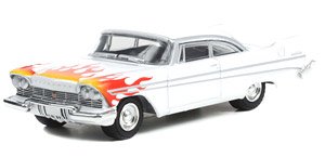 Flames The Series - 1957 Plymouth Belvedere - White with Flames (ミニカー)