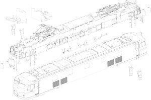 16番(HO) EF58車体キットB (SG煙突半ガラ形、フィルター縦型、正面手すりなし) (組み立てキット) (鉄道模型)