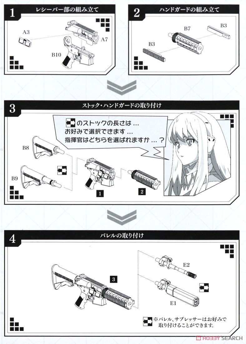 1/12 Little Armory (LADF21) Dolls Frontline M4A1 Type (Plastic model) Assembly guide1