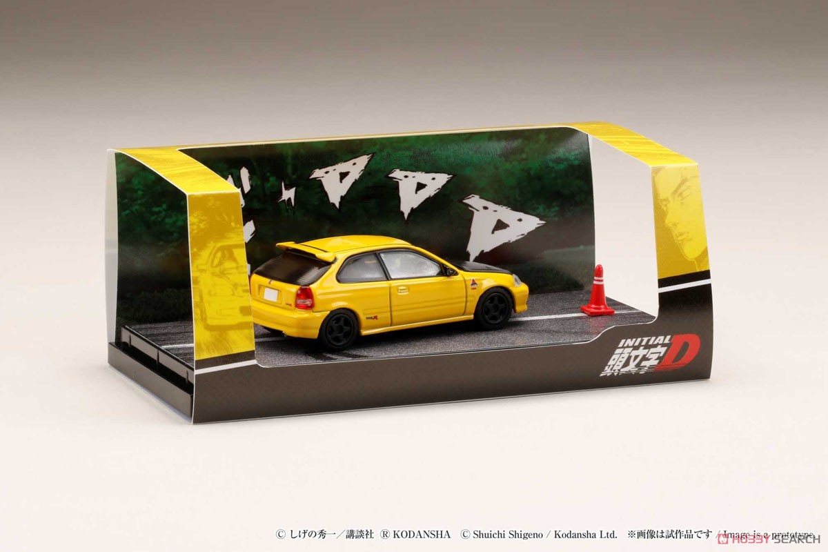 Honda Civic (EK9) Todojuku / Tomoyuki Tachi (w/Initial D Driver Figure, Diorama Set) (Diecast Car) Package1