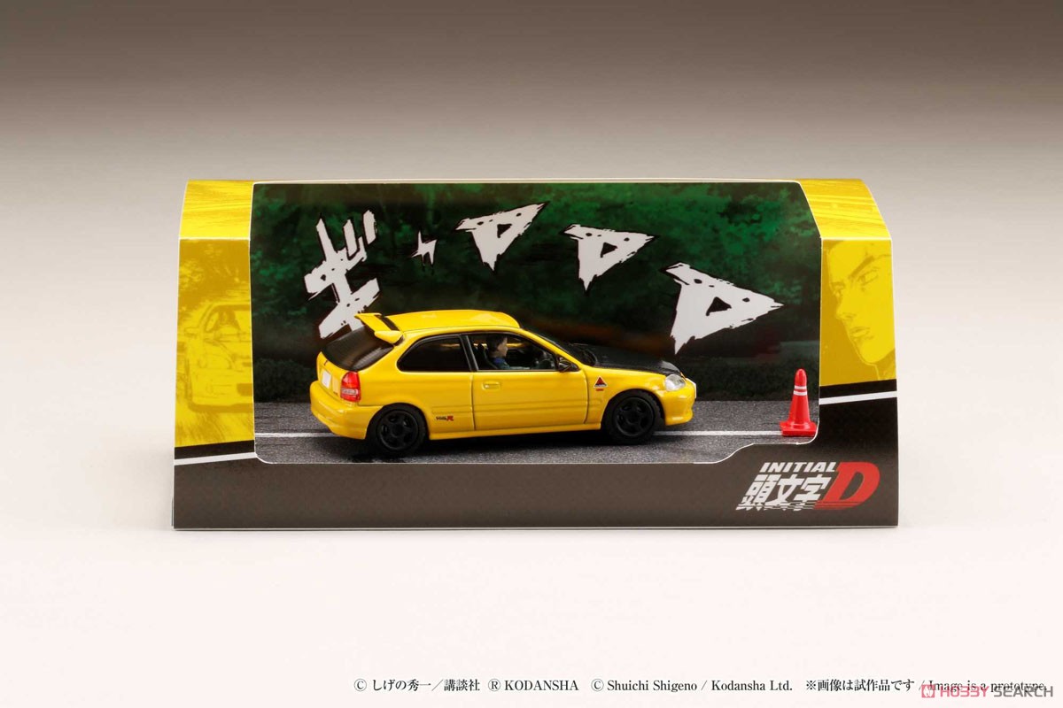 Honda Civic (EK9) Todojuku / Tomoyuki Tachi (w/Initial D Driver Figure, Diorama Set) (Diecast Car) Package2