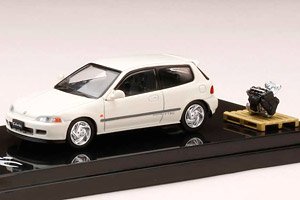 ホンダ シビック (EG6) SiR II / エンジンディスプレイモデル付 フロストホワイト (ミニカー)