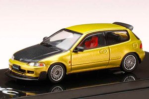 Honda Civic (EG6) JDM Style / Mesh Wheel Yellow Metallic (Diecast Car)